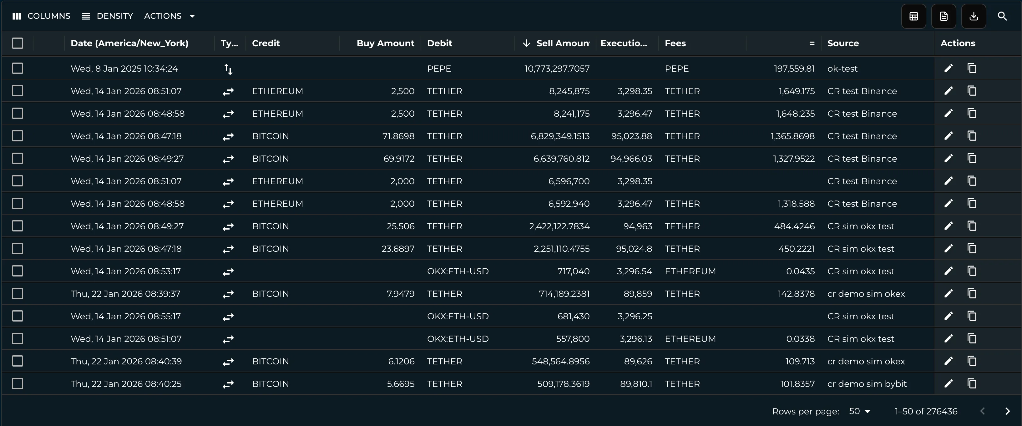 CoinRoutes Clarity trade report